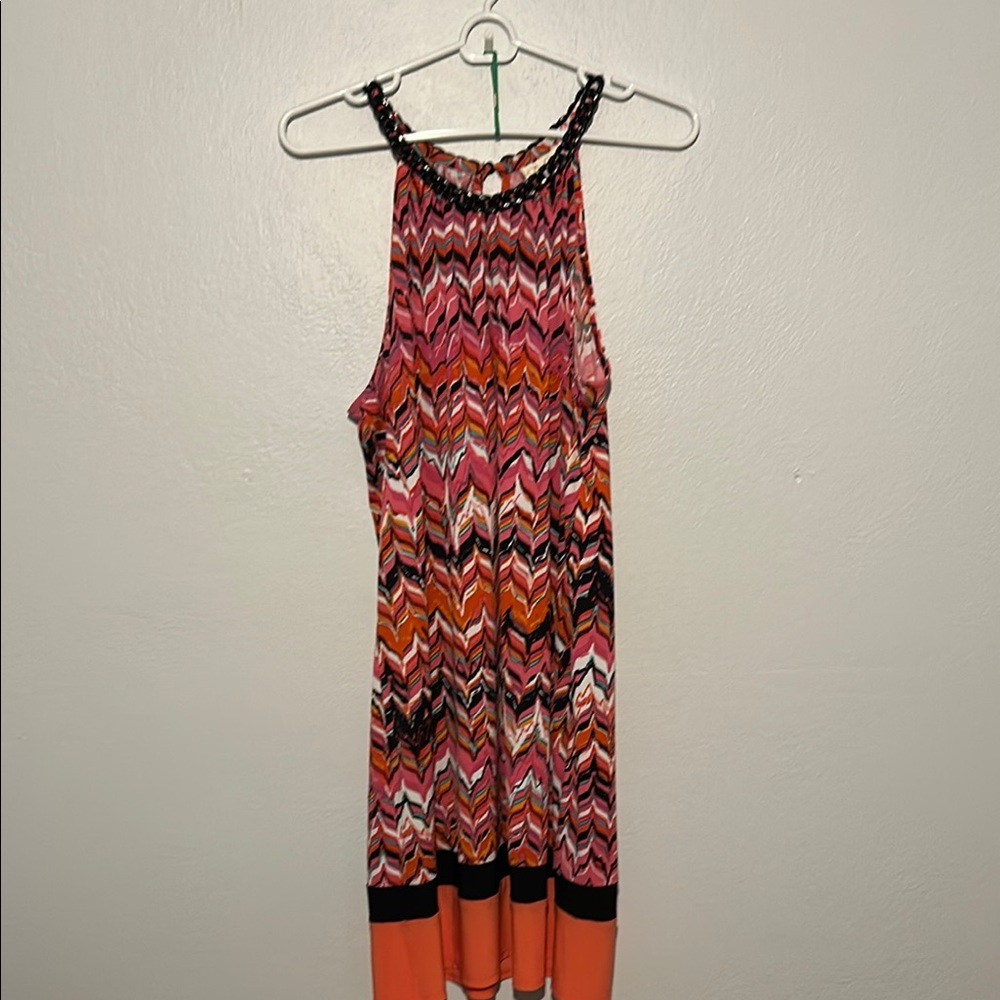 Colorful Sleeveless Chevron Dress